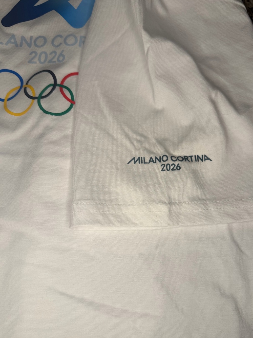 Milano Cortina 2026 White Logo Short Sleeve T-Shirt - Picture 8 of 11